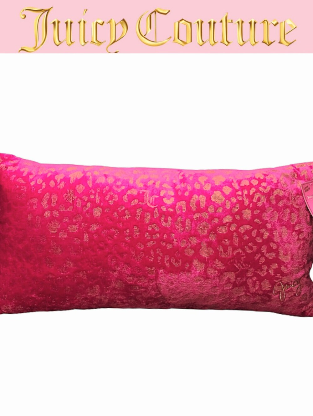 Juicy Couture Home Metallic Leopord Print Velour Body Pillow